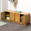 Bamboo Bench Seat Shoe Rack Shoe Bench Storage Bench – 46x33x132 cm