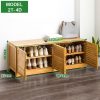 Bamboo Bench Seat Shoe Rack Shoe Bench Storage Bench – 46x33x132 cm