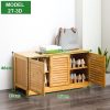 Bamboo Bench Seat Shoe Rack Shoe Bench Storage Bench – 46x33x132 cm