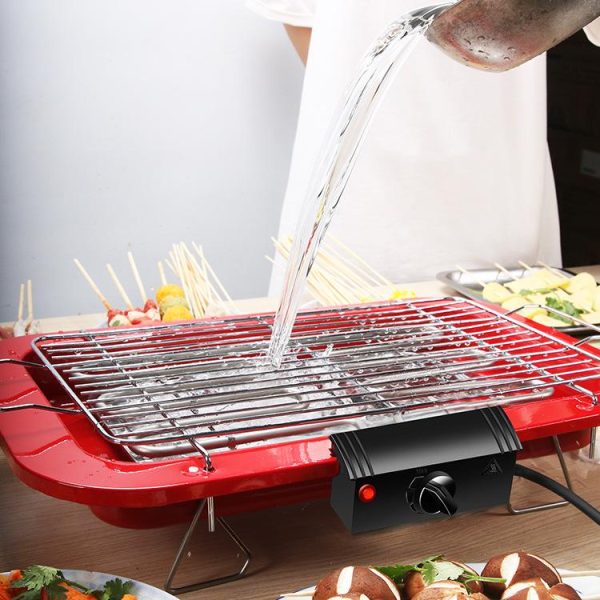 Portable Electric BBQ Grill Teppanyaki Smokeless Barbeque Pan Hot Plate Table – Black