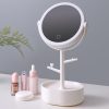 Ecoco Smart LED Light Cosmetic Makeup Mirror USB Touch Screen Home Desk Vanity 360° – Pink