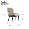 Italian Minimal List Dining Chairs PU Retro Chair Cafe Kitchen Modern Metal Legs x2 – Light Grey