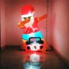 Radiant Christmas Lights Radio Xmas Inflatable Santa Beach Post 1.8m Height with Music