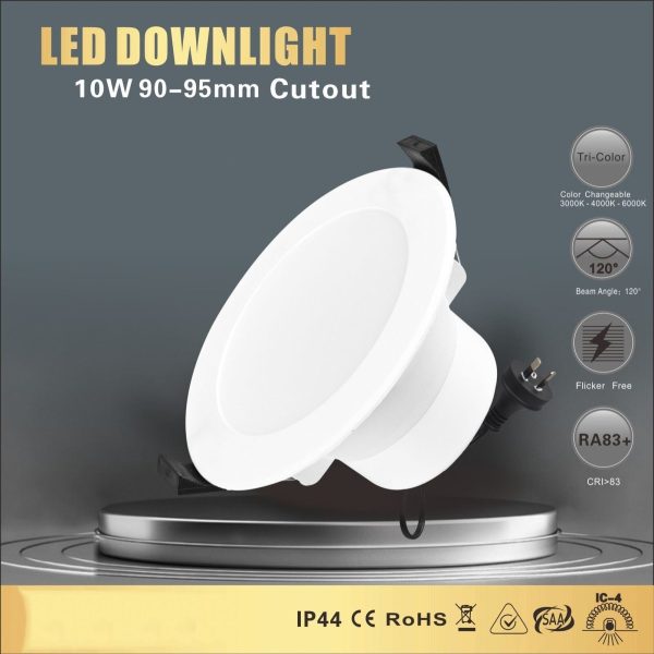 LED DOWNLIGHT KIT 90MM NON DIM 10W 3 COLOR IN 1 WARM WHITE COOL WHITE DAY LIGHT TRI COLOR – 5