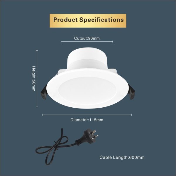 LED DOWNLIGHT KIT 90MM NON DIM 10W 3 COLOR IN 1 WARM WHITE COOL WHITE DAY LIGHT TRI COLOR – 5