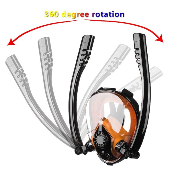 Snorkel Mask Full Face Diving Mask Snorkel Swim Goggles 180° View Anti Fog – Large