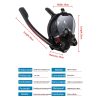 Snorkel Mask Safe Double Breathing System Full Face Snorkeling Anti Leak/Fog AU – Small