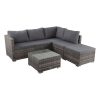 Ottoman-Style Outdoor Lounge Set – Grey