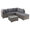 Ottoman-Style Outdoor Lounge Set – Grey