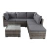 Ottoman-Style Outdoor Lounge Set – Grey