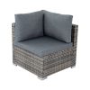 Ottoman-Style Outdoor Lounge Set – Grey