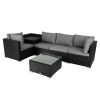 6PCS Outdoor Modular Lounge Sofa Coogee – Black