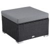 Outdoor wicker ottoman – Black