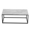 Industrial Style Marble Effect Rectangular Coffee Table