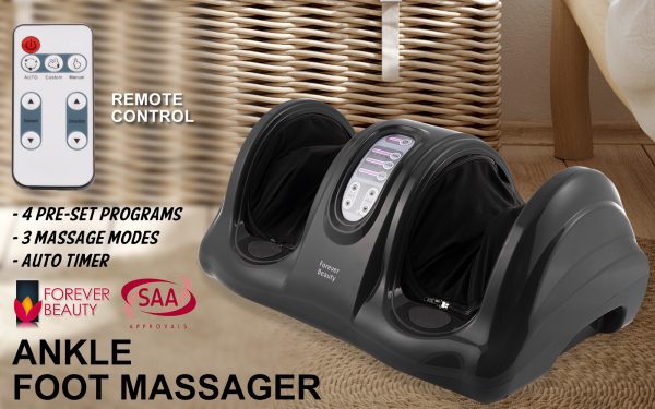 Foot Massager Shiatsu Ankle Kneading Remote – Black