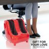 Foot Massager Electric Massagers Shiatsu Leg Calf Kneading Heat Remote Carry RED