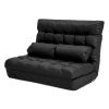 La Bella Double Seat Couch Bed Sofa Gemini Leather – Black