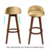 2X Wooden Bar Stool Dining Chair Leather LEILA 72cm COFFEE BROWN