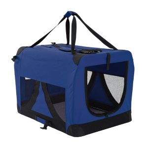 Paw Mate Portable Soft Dog Cage Crate Carrier – XL, Blue