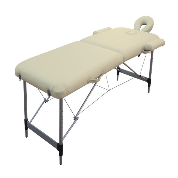 Fold Portable Aluminium Massage Table Massage Bed Beauty Therapy – 98x65x17 cm, Beige