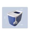 XXL Top Entry Cat Litter Box No Mess Large Enclosed Covered Kitty Tray – Dark Blue