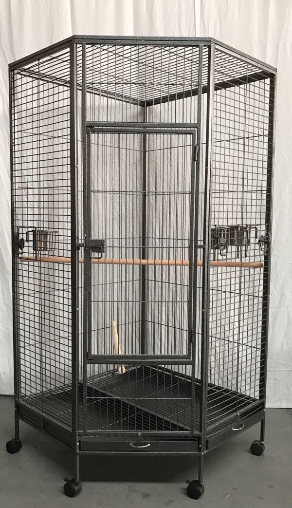 162cm Large Corner Bird Cage Pet Parrot Aviary Perch Castor Wheel