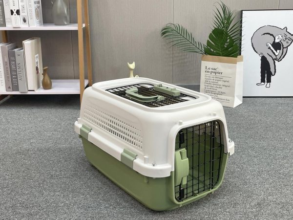 Dog Cat Rabbit Crate Pet Kitten Carrier Parrot Cage – 50x34x30 cm, Green