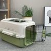 Dog Cat Rabbit Crate Pet Kitten Carrier Parrot Cage – 50x34x30 cm, Green