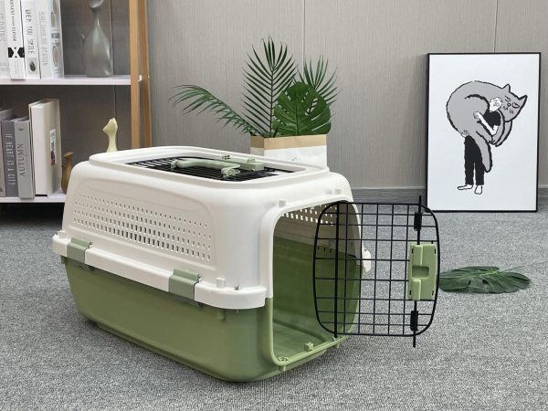 Dog Cat Rabbit Crate Pet Kitten Carrier Parrot Cage – 50x34x30 cm, Green