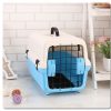 Portable Plastic Dog Cat Pet Pets Carrier Travel Cage With Tray – Blue