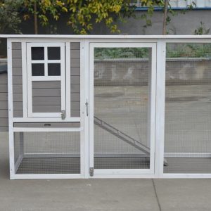 Large Chicken Coop Rabbit Hutch Cat Ferret Cage Hen Chook House Grey