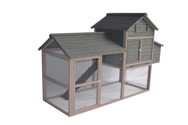 Grey XL Chicken Coop Rabbit Guinea Pig Hutch Ferret Guinea Pig House