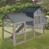 Grey XL Chicken Coop Rabbit Guinea Pig Hutch Ferret Guinea Pig House