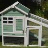 Green Small Chicken coop with nesting box for 2 Chickens / Rabbit Hutch