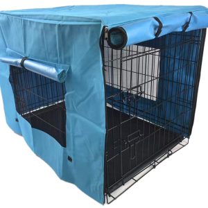 36' Portable Foldable Dog Cat Rabbit Collapsible Crate Pet Cage with Cover Blue