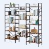 Industrial Vintage Shelf Bookshelf, Wood and Metal Bookcase Furniture for Home & Office