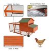 248 cm XL Chicken Coop Rabbit Hutch Ferret Hen Guinea Pig House With Wheels