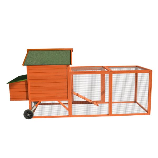 248 cm XL Chicken Coop Rabbit Hutch Ferret Hen Guinea Pig House With Wheels