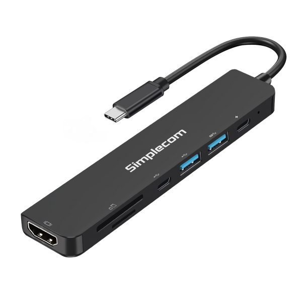 CH547 USB-C 7-in-1 Multiport Adapter USB Hub HDMI Card Reader PD