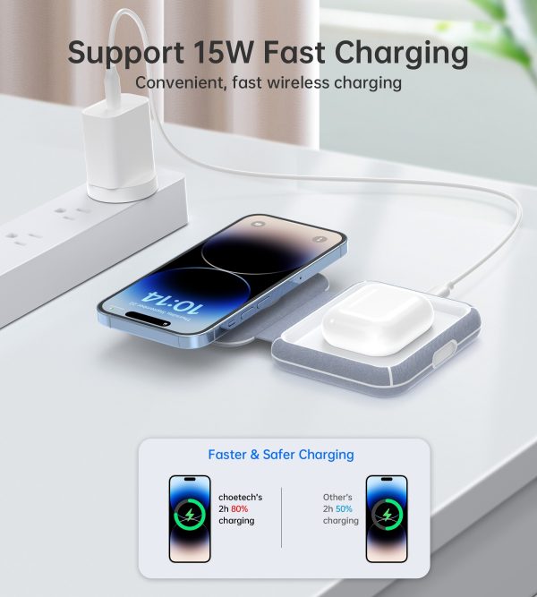 T323 2-in-1 Magsafe&MFI Wireless Charger