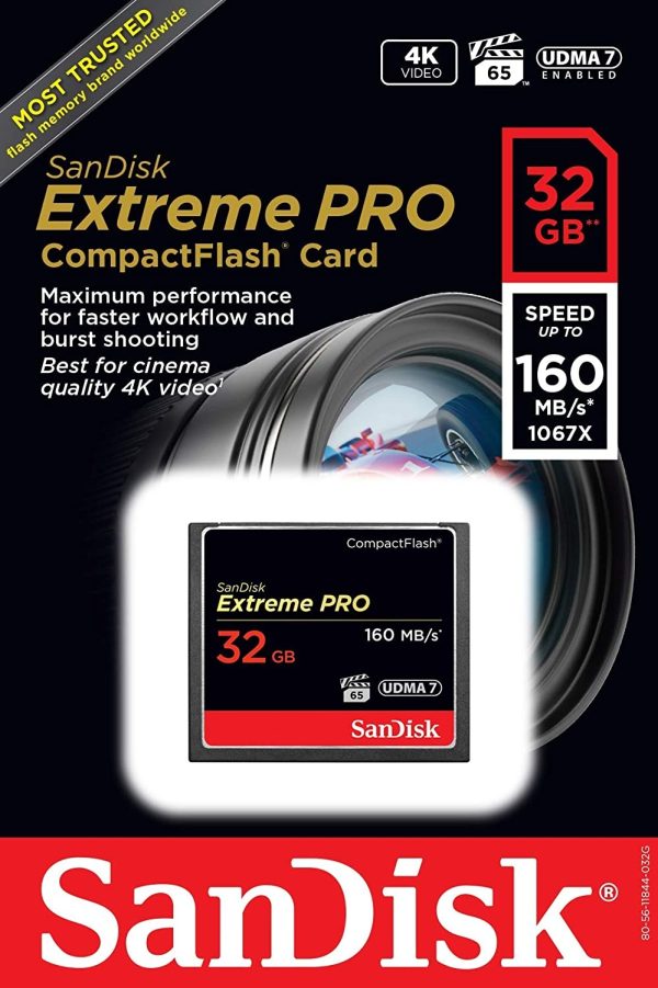 SanDisk Extreme Pro CFXP CompactFlash 160MB/s (SDCFXPS) – 32GB