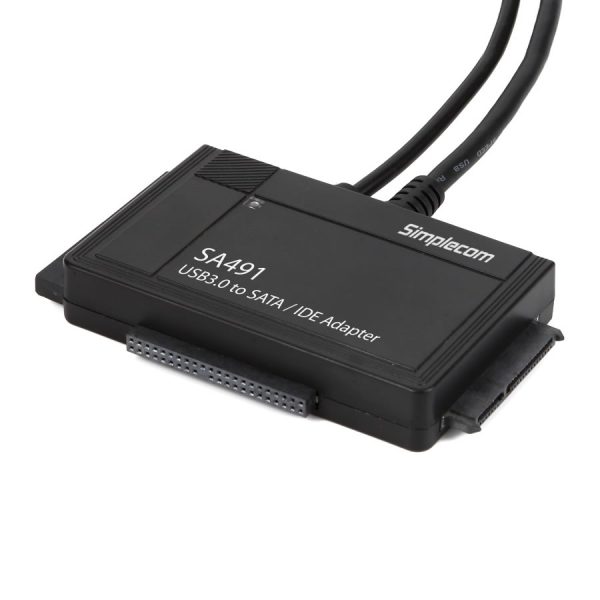 Simplecom SA491 3-IN-1 USB 3.0 TO 2.5″, 3.5″ & 5.25″ SATA/IDE Adapter with Power Supply