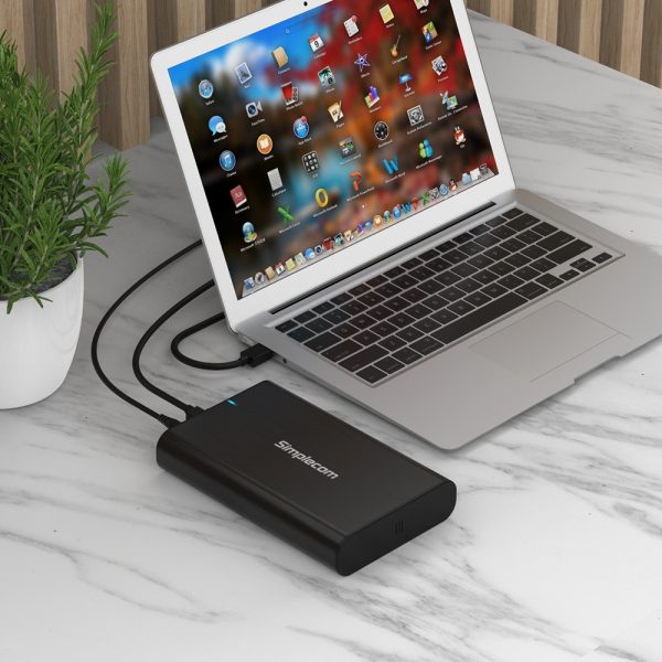 Simplecom SE331 Aluminium 3.5” SATA to USB-C External Hard Drive Enclosure USB 3.2 Gen1 5Gbps