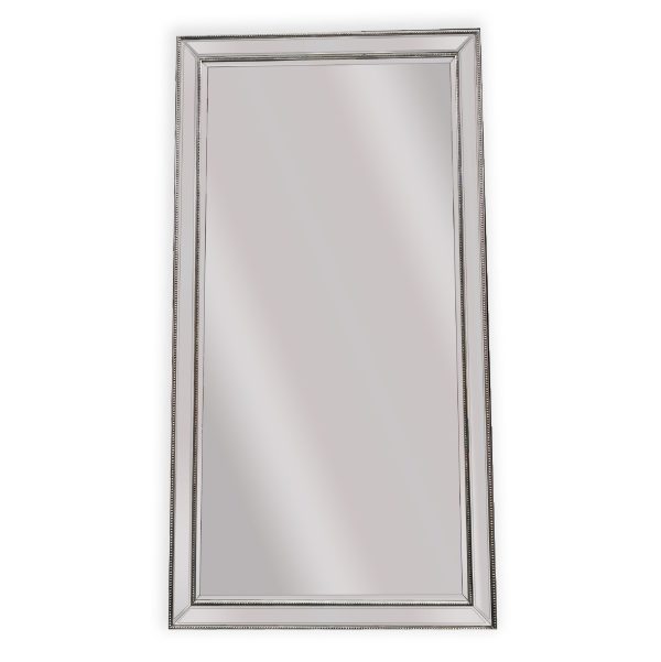 Beaded Framed Mirror – 190×100 cm, Silver