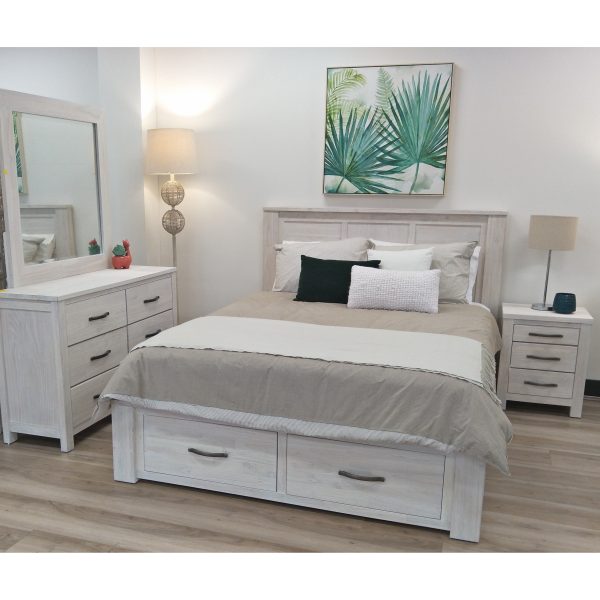 Tallboy 5 Chest of Drawers Solid Ash Wood Bed Storage Cabinet – White