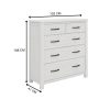 Tallboy 5 Chest of Drawers Solid Ash Wood Bed Storage Cabinet – White