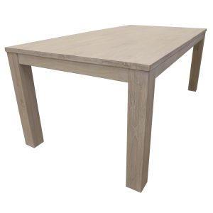 Dining Table Solid Mt Ash Wood Home Dinner Furniture – White – 190x100x76 cm