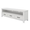 Hattiesburg ETU Entertainment TV Unit 166cm 3 Drawer Solid Mt Ash Wood – White