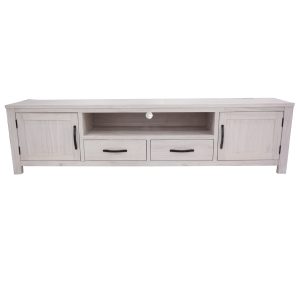 Pulaski ETU Entertainment TV Unit 216cm 2 Drawer 2 Door Mt Ash Wood – White