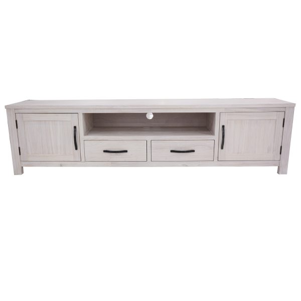 Pulaski ETU Entertainment TV Unit 216cm 2 Drawer 2 Door Mt Ash Wood – White